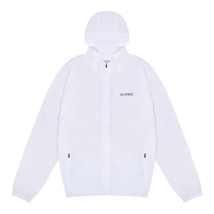Pulse Pocketable Windbreaker Jacket - Hooded White